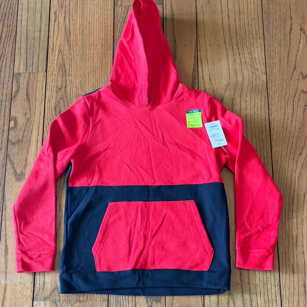 Tek Gear Red and Black Kids Ultrasoft Fleece Hoodie Size L (14/16)